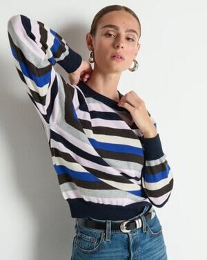 046 NWT Nation LA Yanni Stripe Sweater | Color Blush Vintage | Medium